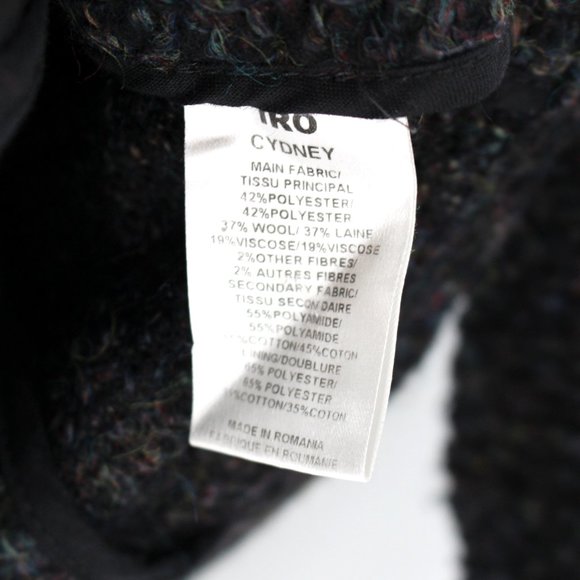 IRO Cydney Black Multicolor Tweed Jacket Boucle Wool Shawl Neck Blazer 40 Medium - Picture 9 of 9